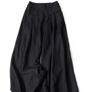 Buddha Stones Black Cotton/linen wide leg pants